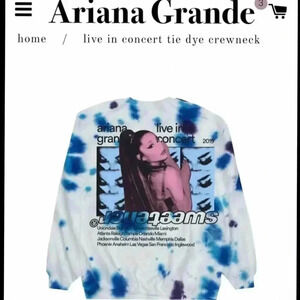 Ariana Grande Sweetener Tour Leg 3 Live in Concert Tie Dye Crewneck Swea…